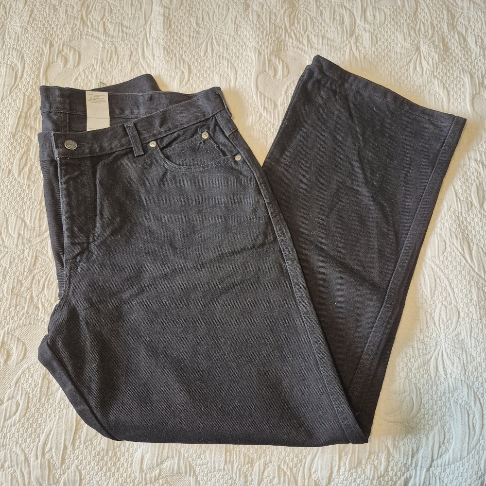 Harley Davidson womens size 18R irregular black jeans, all logos removed NWOT